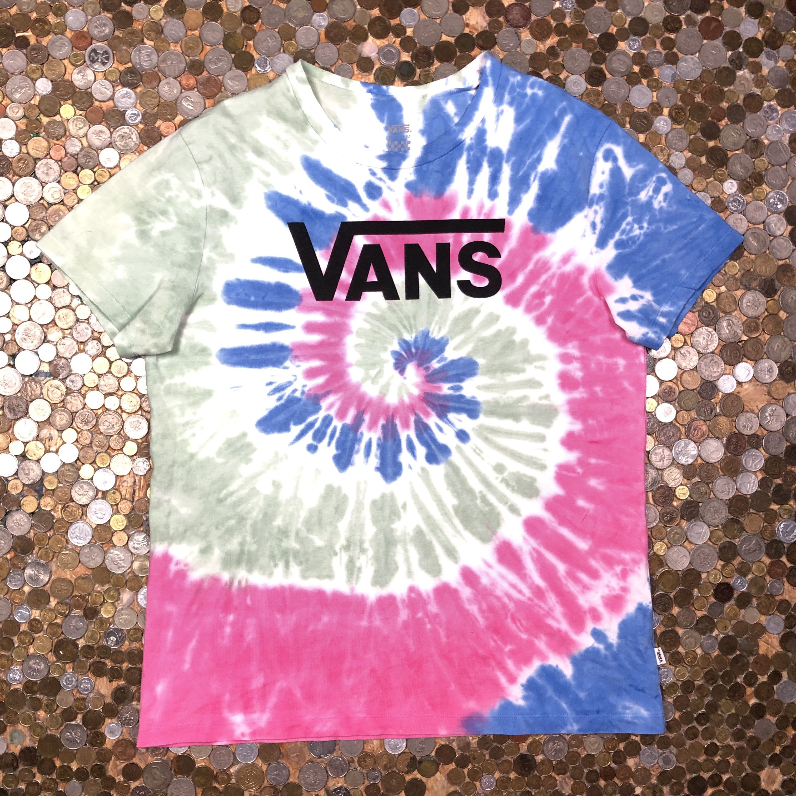Vans Vintage Rainbow Tie Dye Summer T Shirt Tee 90 S Vibe