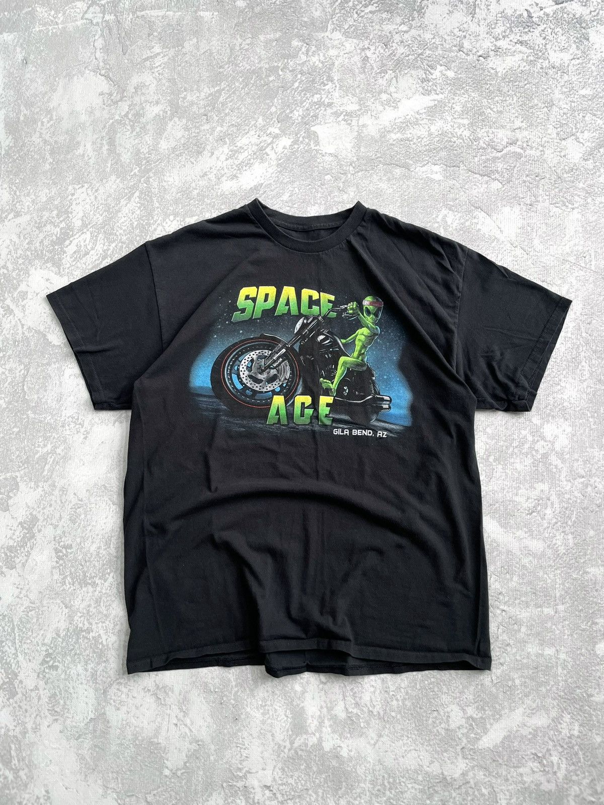 Band Tees Vintage 2000s Space Age Alien Biker Tee Shirt Hoodie, Sweatshirt | FlexRushtees.com