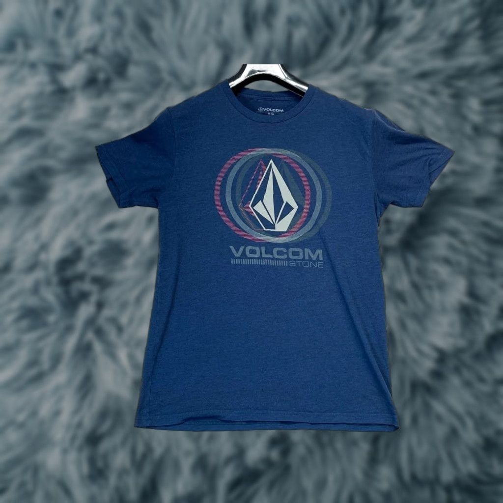 Volcom Mens Logo Graphic Tee Shirt Navy Crew Neck Short Sleeve T Shirt Beach Surf Skate