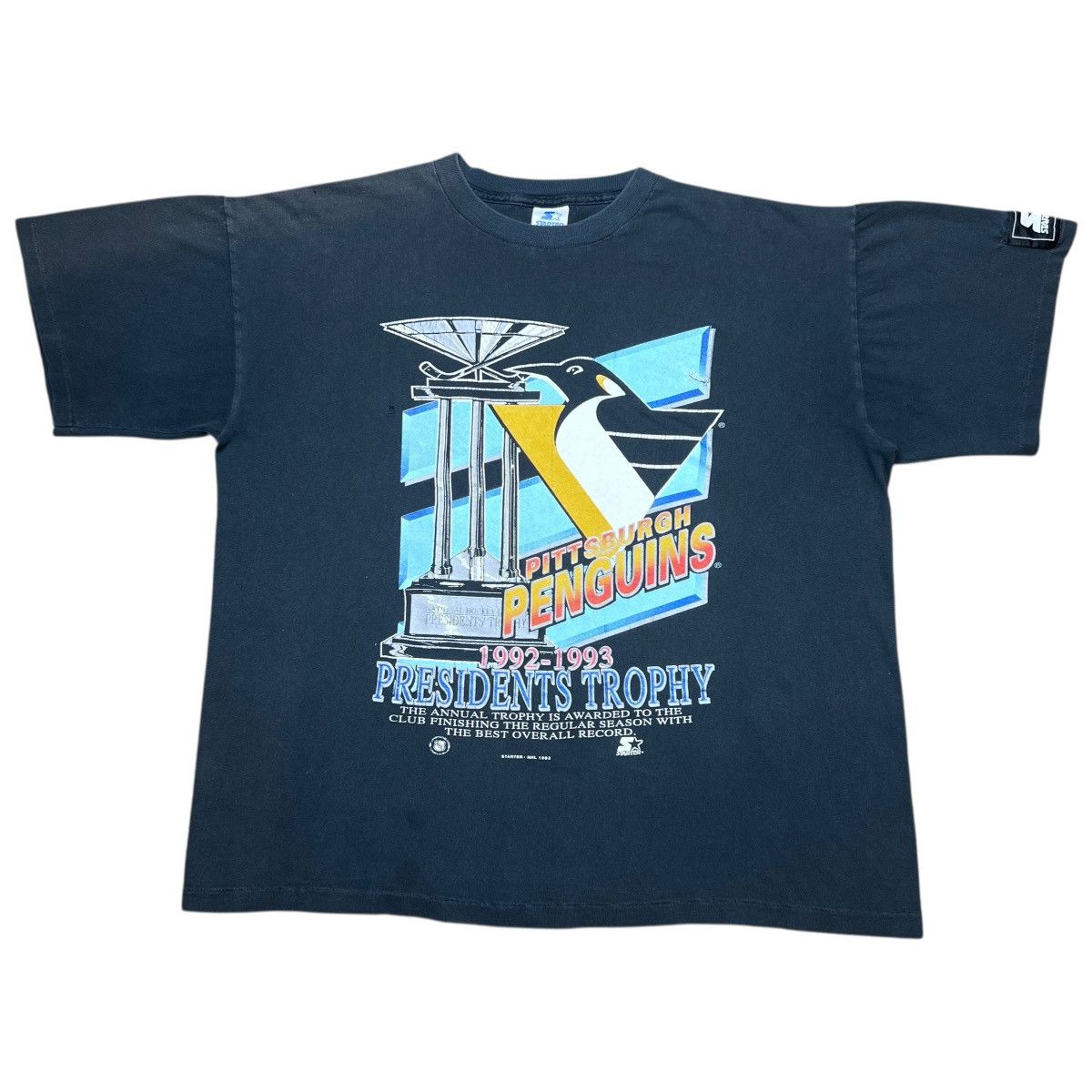 Starter X Vintage 1993 Nhl Pittsburgh Penguins Presidents Trophy Starter Tee