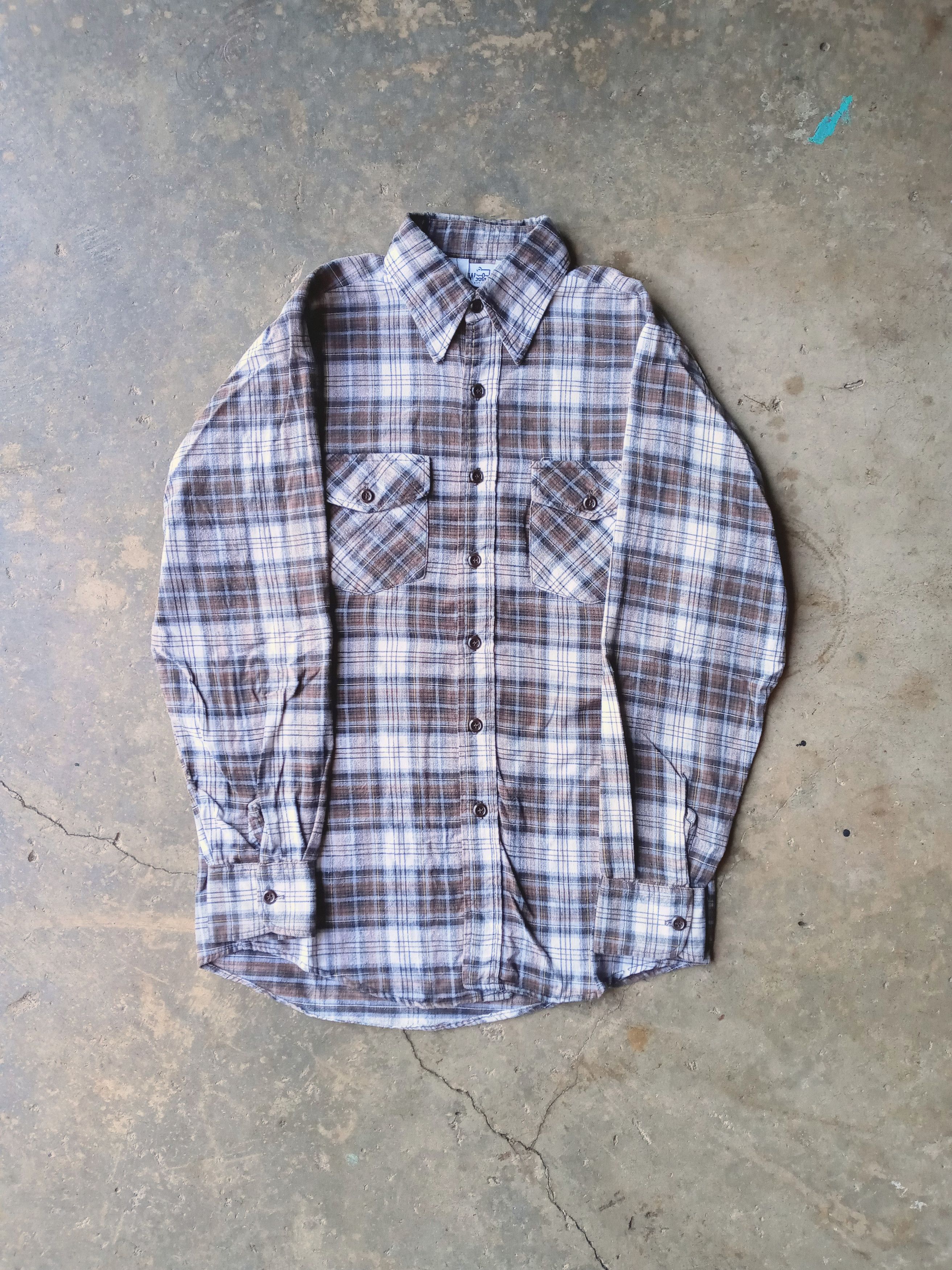 Vintage X Woolrich Woolen Mills 70s Woolrich Brown Tan Flannel Shirt