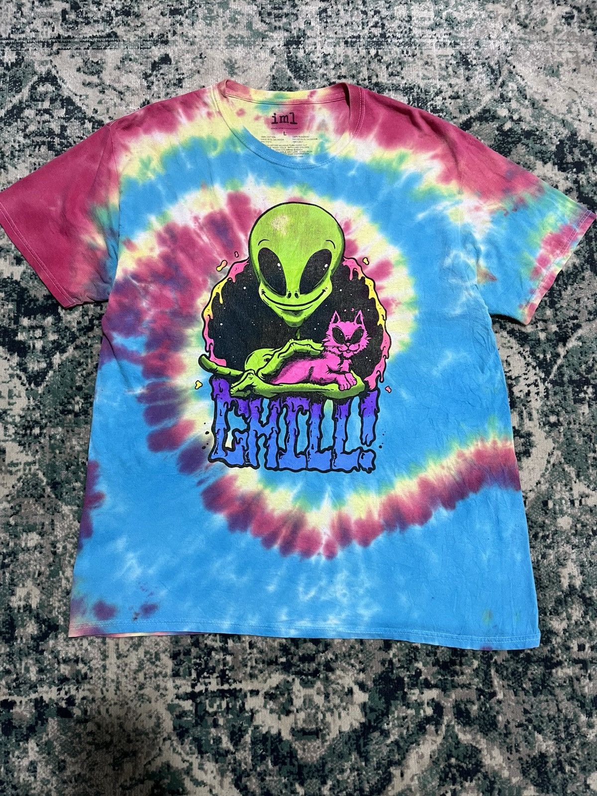 Vintage Alien Big Logo Tye Dye Bleach Tee Hoodie, Sweatshirt | FlexRushtees.com