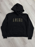 Amiri Camo Fill Logo Hoodie Black T-Shirts, Sweatshirt | FlexRushtees.com