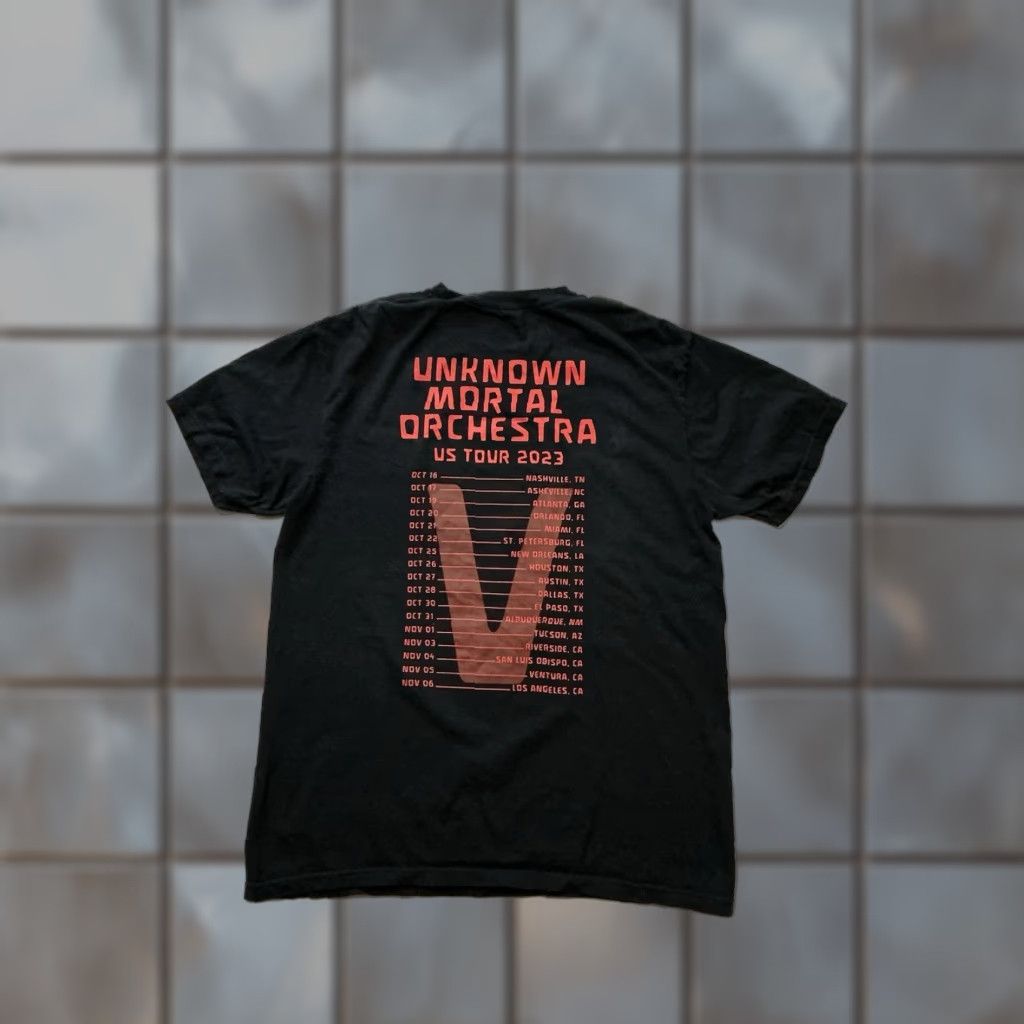 Vintage Unknown Mortal Orchestra Us Tour 2023 Psychedelic Rock Band Official Merch Black Gra