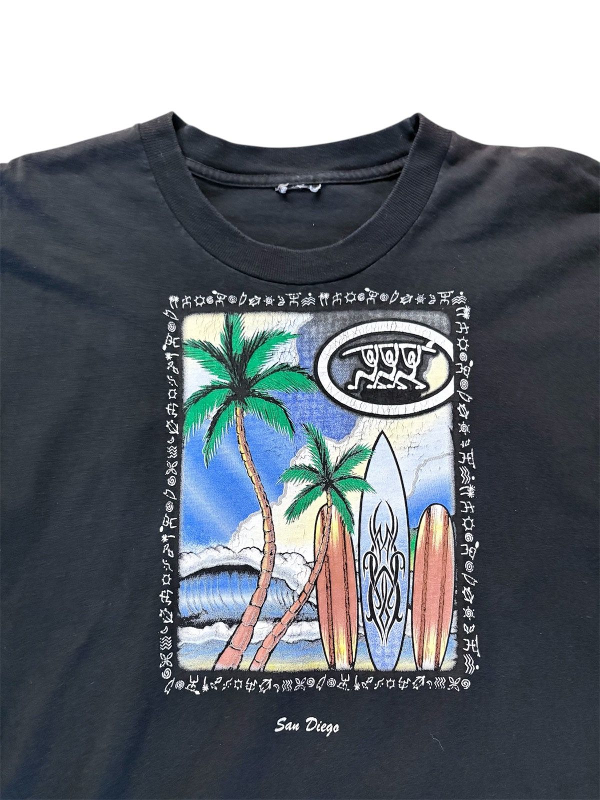 Vintage 90 S San Diego Surf Beach Graphic Tee Shirt