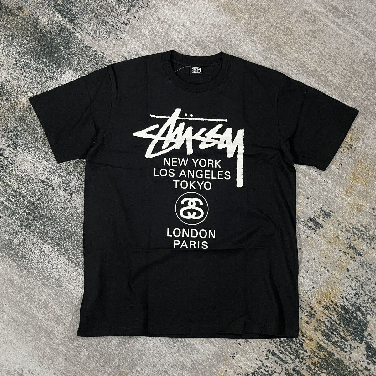 Stussy World Tour Tee Large Hoodie, Sweatshirt | FlexRushtees.com