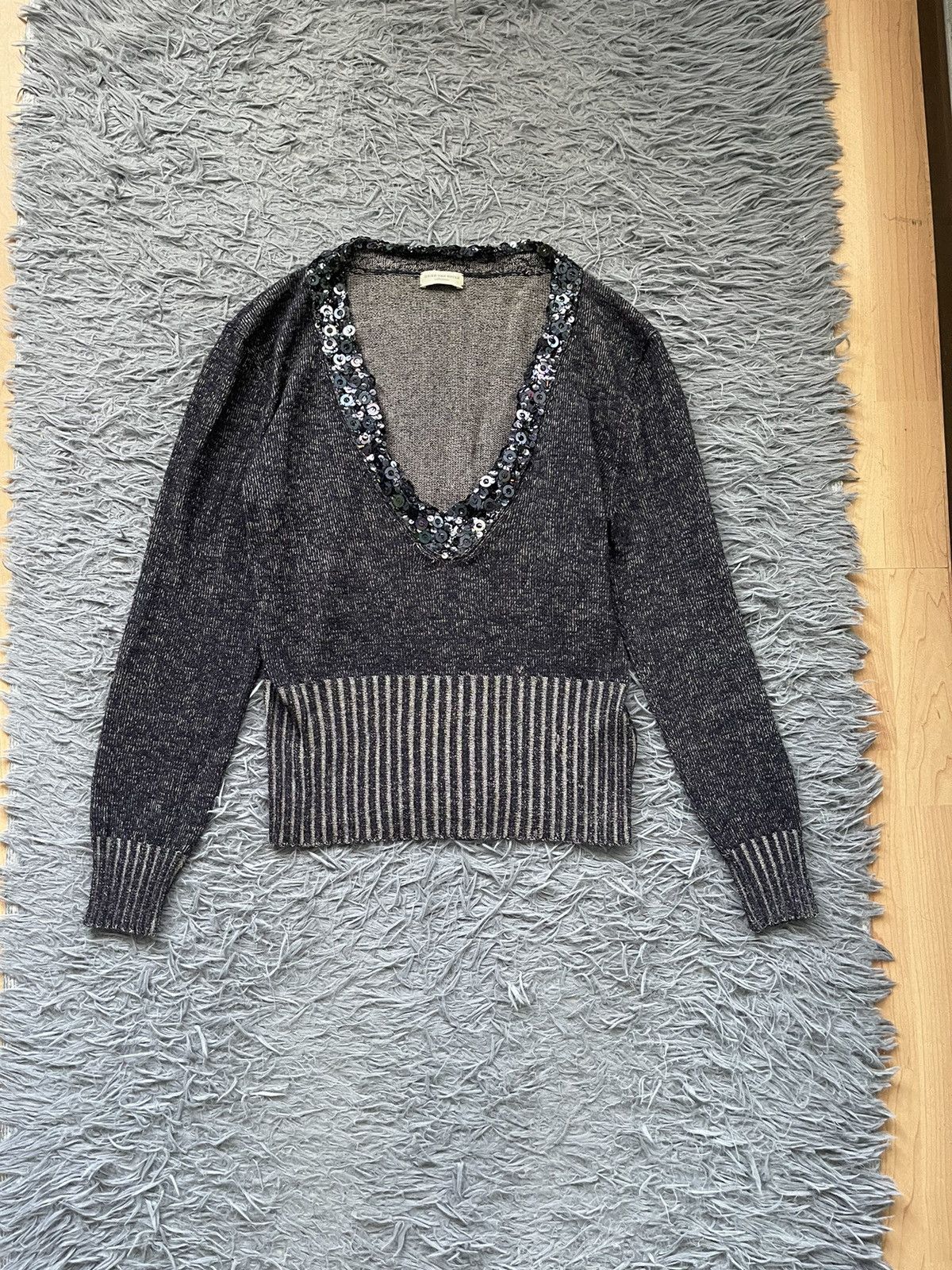 Van Noten Dries Van Noten Avant Garde Shining V Neck Sweater