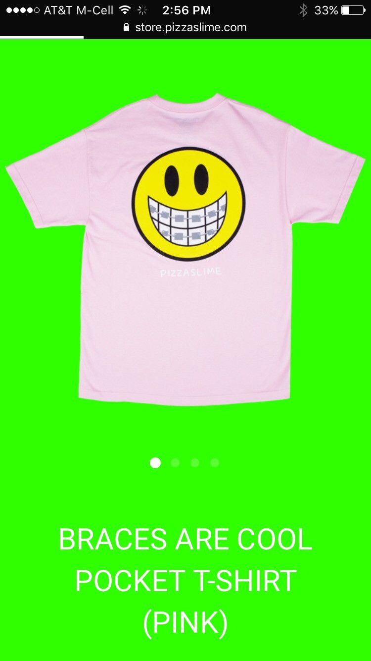 Pizza Slime Brace Face Smile Pocket Tee Hoodie, Sweatshirt | FlexRushtees.com