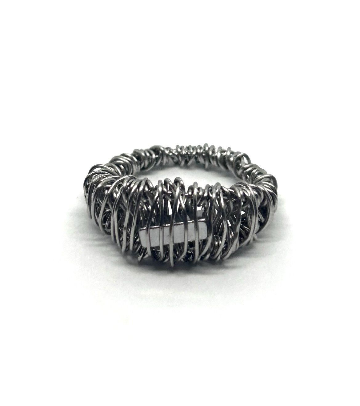 Seditionaries Stainless Steel Wire Ring With Metal Detail