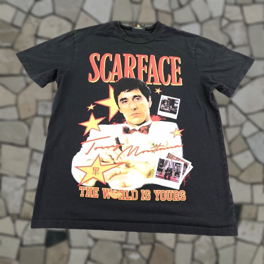 Palace Vintage Scarface Shirt Mens Large Black Shoe Palace The World Is Yours Tony Montana Graphic T Hoodie, Sweatshirt