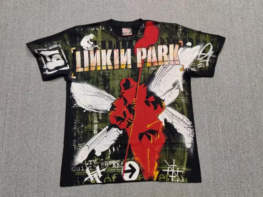 Band Tees Linkin Park Hybrid Theory Aop Graphic T Shirt Black Large Hoodie, Sweatshirt | FlexRushtees.com