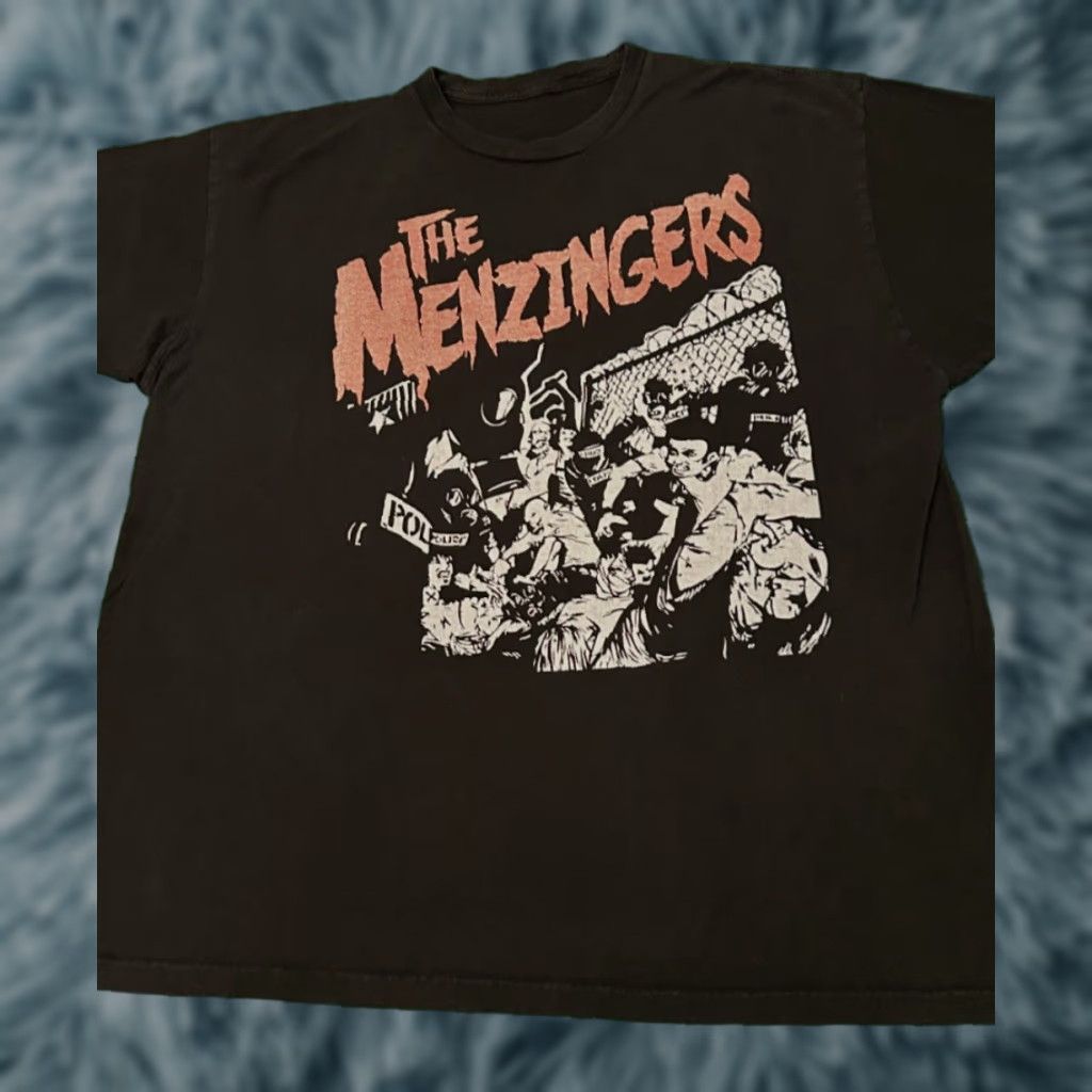 Vintage The Mezingers Band Tee Police Riot Shirt Mens Xl Black Punk Rock 2000s Band Tee Mens