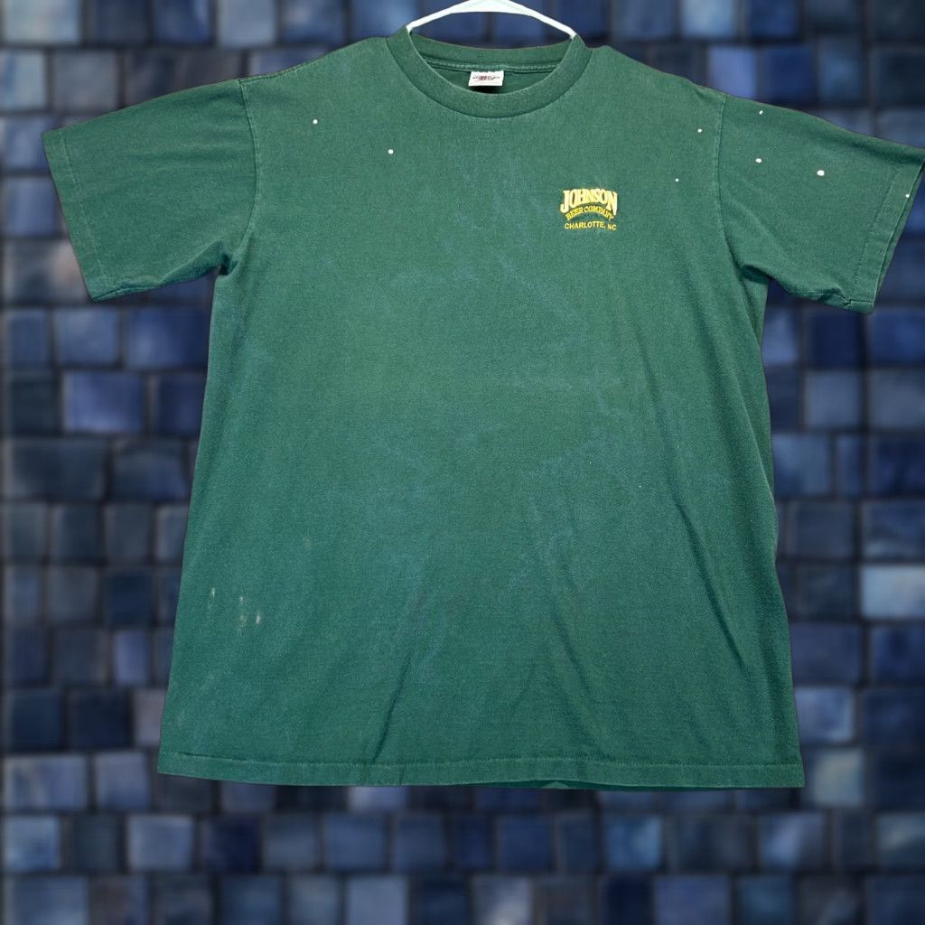 Vintage All American Johnson Beer Company T Shirt Green Adult Large Crew Neck Short Sleeve N Hoodie, Sweatshirt