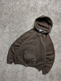 Athletic Vintage Russell Athletic Mocha Brown Zip Up Hoodie Large