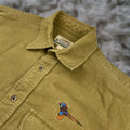 Vintage Cabela S Men S Deerskin Soft Chamois Pheasant Embroidered Work Shirt L Green 100 Cotton Butt Hoodie, Sweatshirt