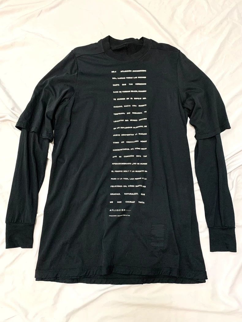Owens Rick Owens Fake Two Piece Slogan Long Sleeve Short Sleeve