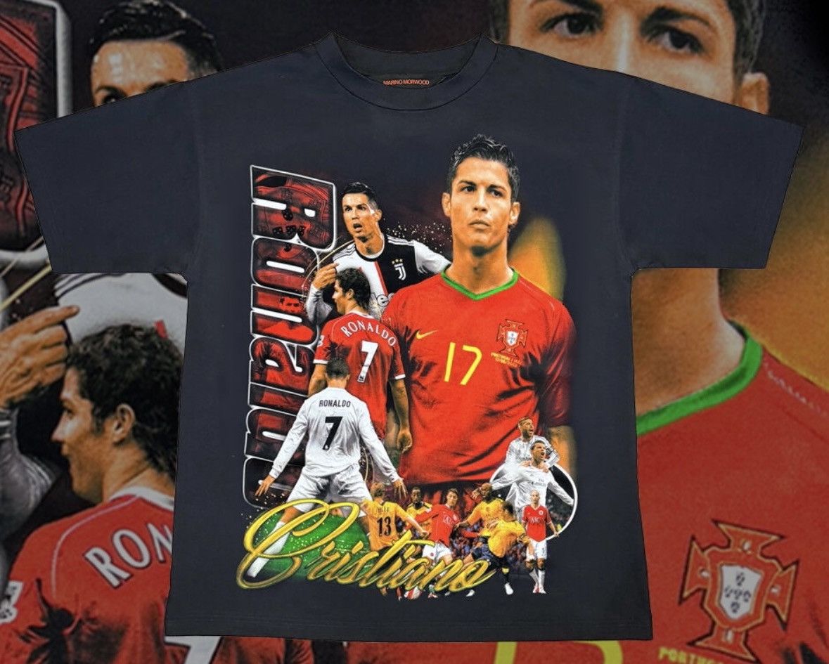 Marino Morwood Cristiano Ronaldo Marino Morwood Bootleg Black Tee Large Hoodie, Sweatshirt | FlexRushtees.com