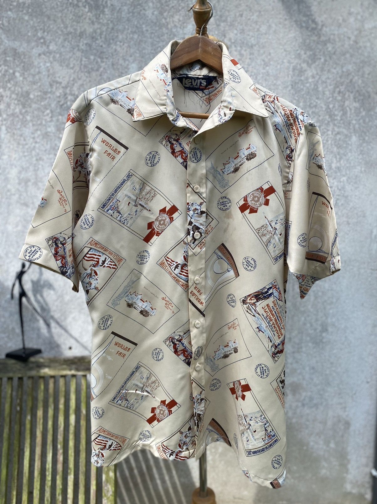 Vintage 70s Polyester Shirt By Levis Made In Usa