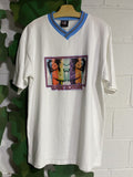 Vintage White Zombie V Neck Ringer T Shirt Sz L Giant Label