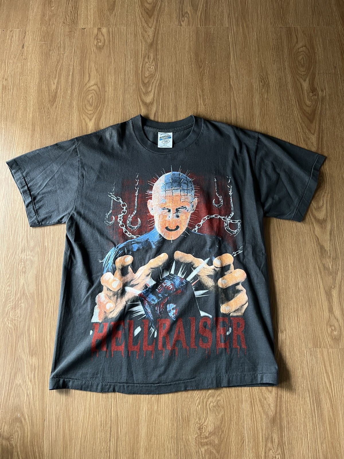 Band Tees Hellraiser Horror Movie Faded Black Tshirt