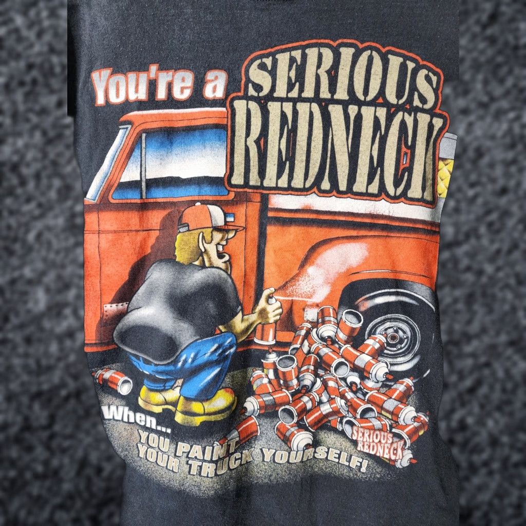 Delta Vintage Mens L Serious Redneck Spray Paint Truck Funny T Shirt Distressed Hoodie, Sweatshirt | FlexRushtees.com
