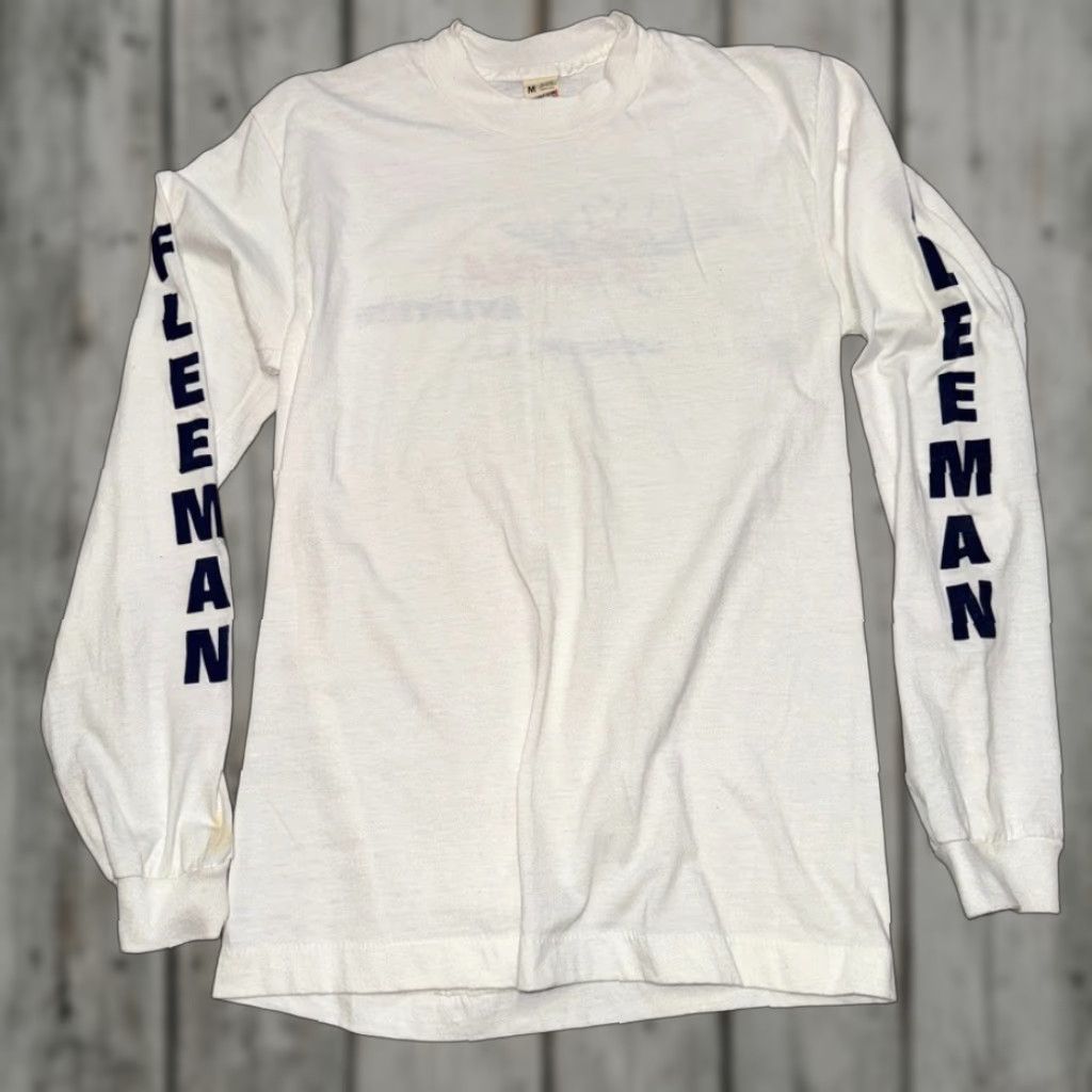 Vintage Screen Stars Fleeman Aviation Monroe La Long Sleeve Tee Usa M 50 50 Shirt Men S Whit