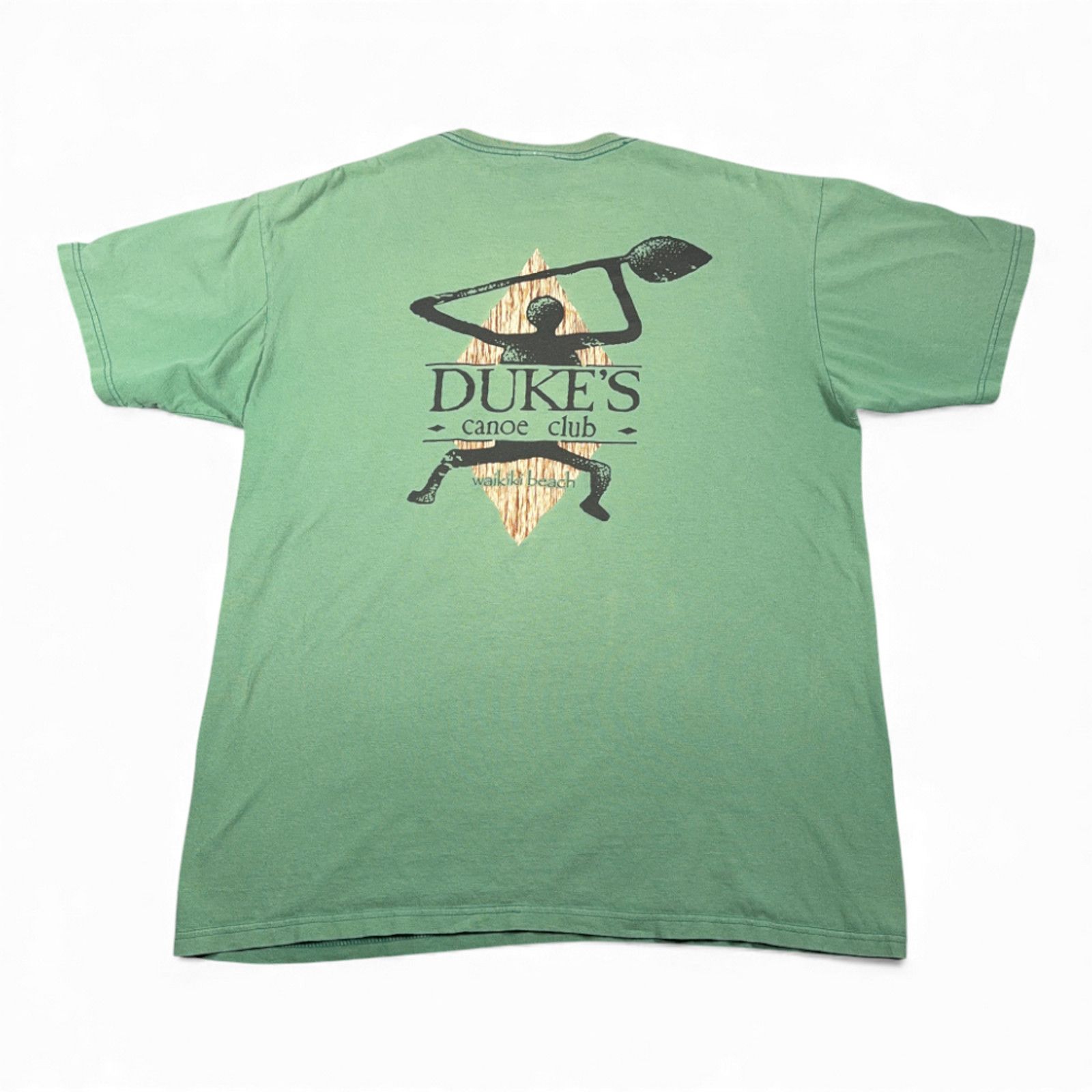 Vintage Dukes Canoe Club Shirt Xl Green Waikiki Paddle Y2k