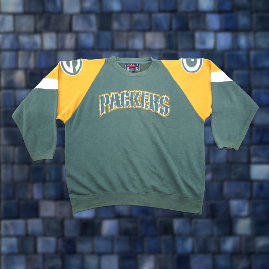 Vintage Vtg Galt Sand Sweatshirt Ns Green Bay Packers Colorblock Crew Neck Xl Men S 90s Sports Distr