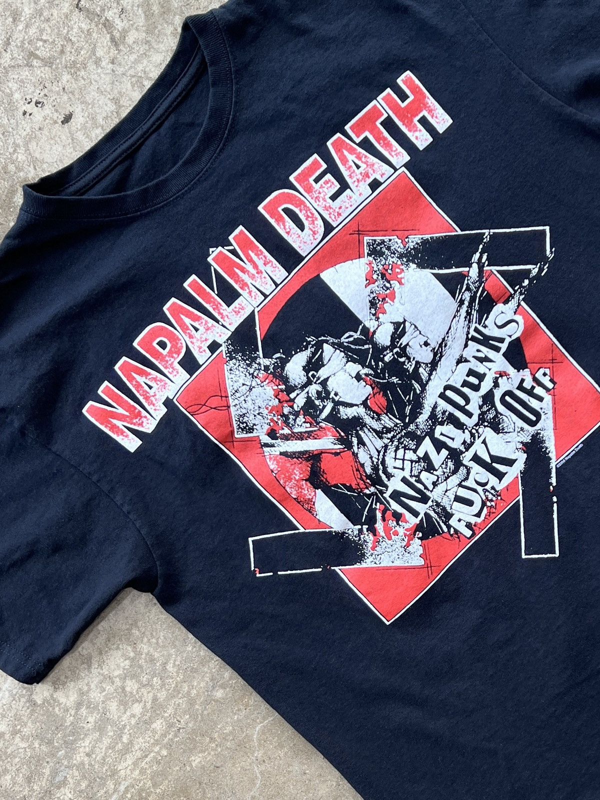 Band Tees Vintage Napalm Death Nazi Punks Fuck Off Tee Medium Hoodie, Sweatshirt | FlexRushtees.com