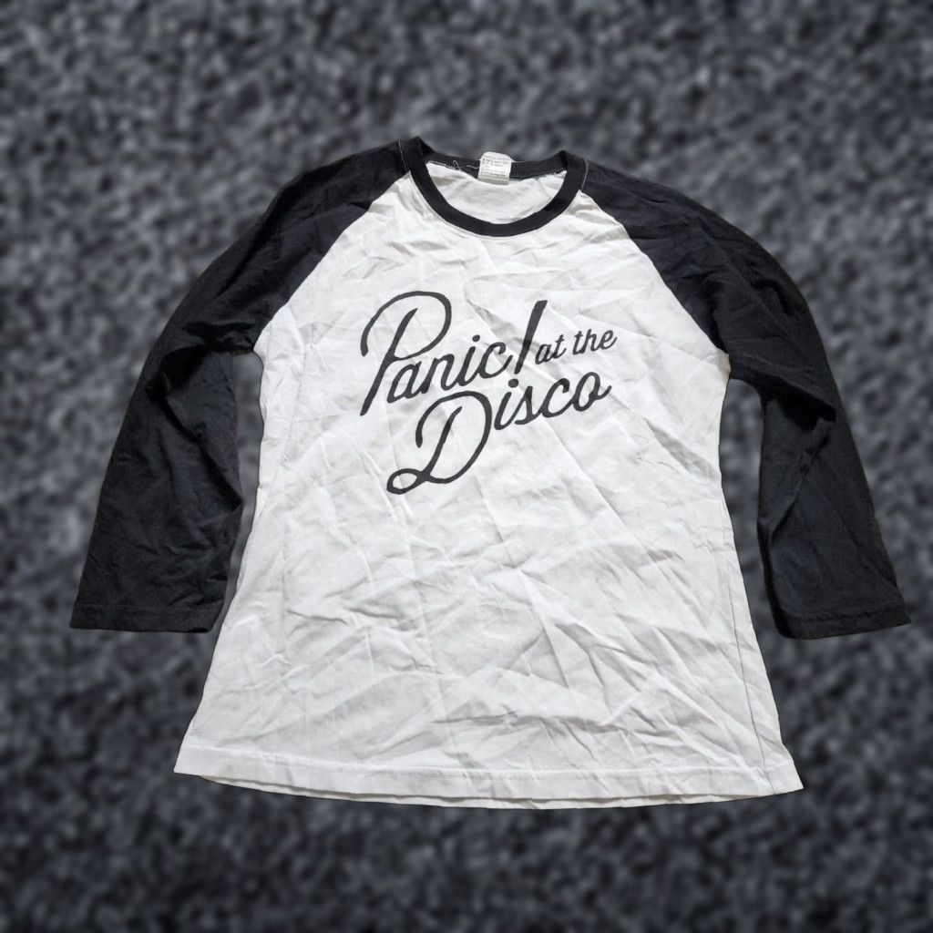 Vintage Women S S Panic At The Disco Band T Shirt Raglan Sleeve Short Sleeve Cotton 2010s Concert Mu Hoodie, Sweatshirt