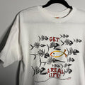 Vintage Get A Real Life Slogan Tee Xl Hoodie, Sweatshirt | FlexRushtees.com