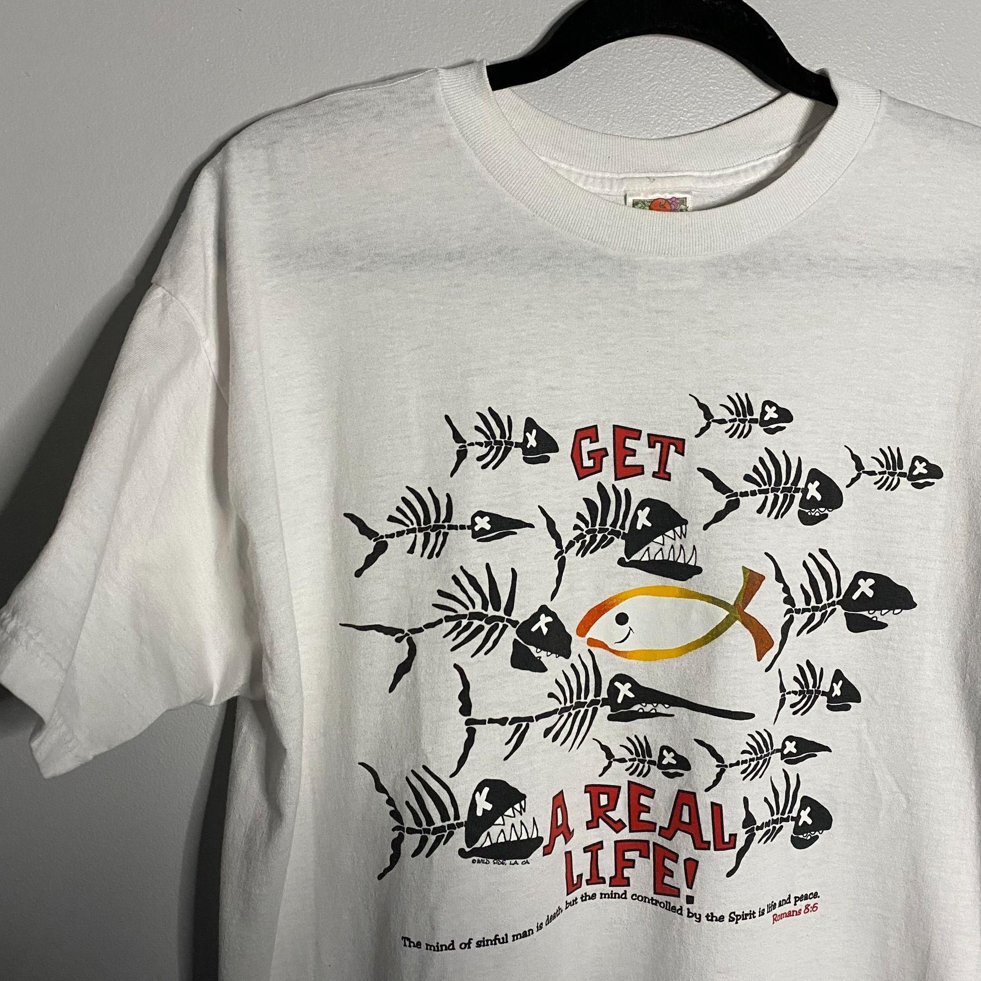 Vintage Get A Real Life Slogan Tee Xl Hoodie, Sweatshirt | FlexRushtees.com