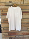 Vintage 90s Fruit Of The Loom Blank White Pocket Tee Hoodie, Sweatshirt | FlexRushtees.com