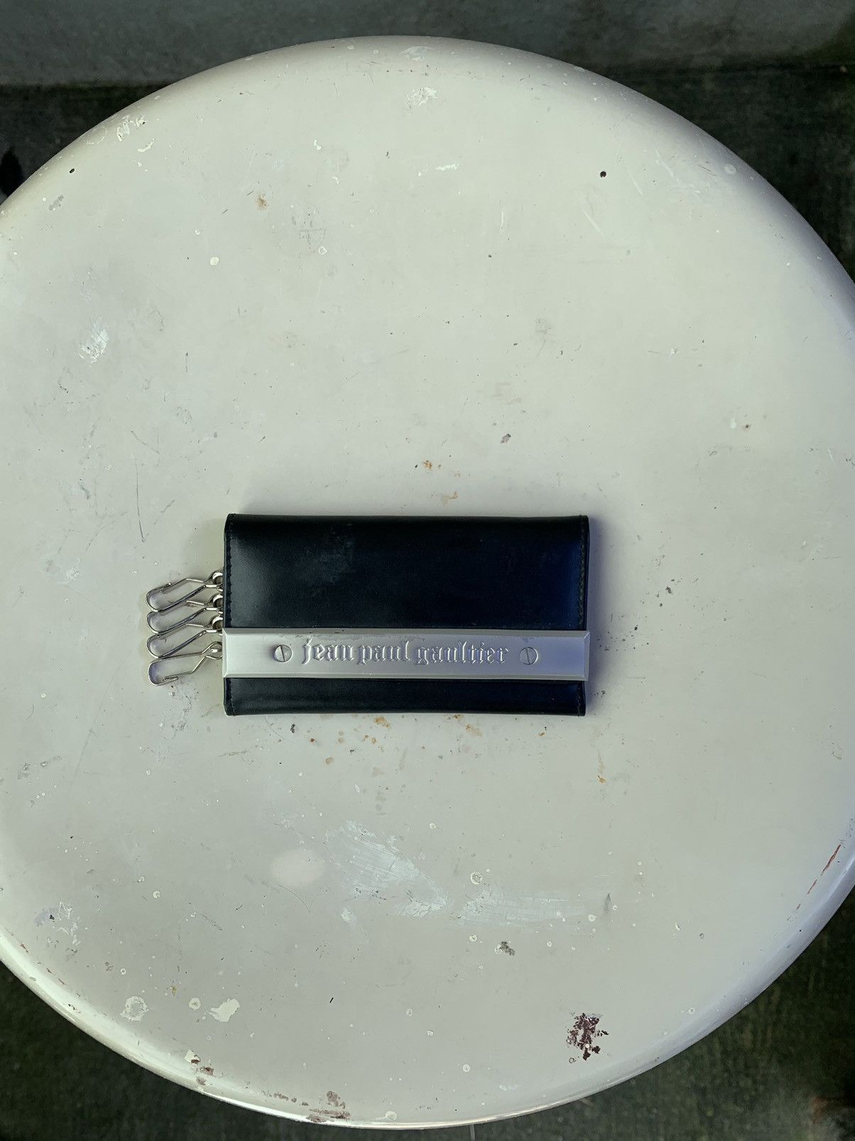 Jean Paul Gaultier Embossed Logo Metal Plate Keyholder