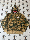 Kidsuper Camo Shark Full Zip Hoodie T-Shirts, Sweatshirt | FlexRushtees.com