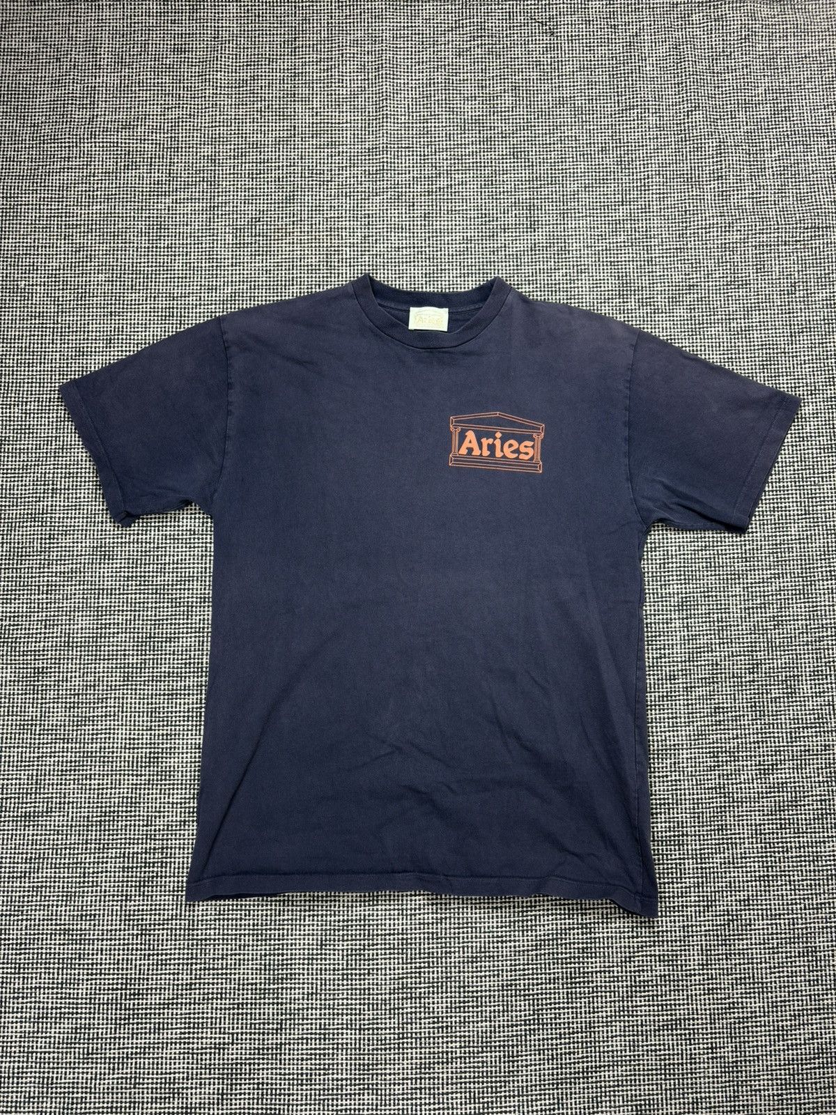 Aries Small Logo Fader Distressed T Shirt Distressed Hoodie, Sweatshirt | FlexRushtees.com