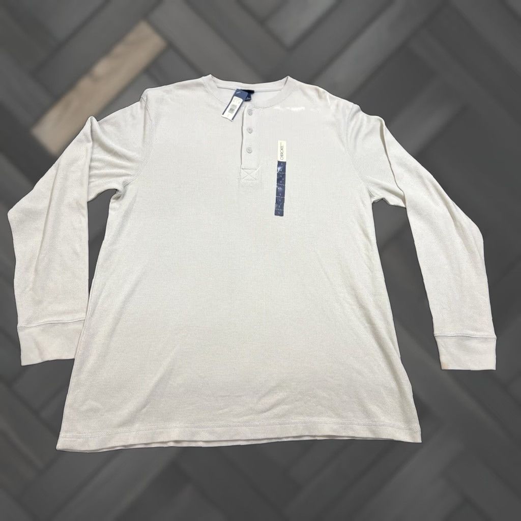 Cherokee Men S Long Sleeve Sweater Crewneck Casual Fall Winter Size Large Beige Cotton