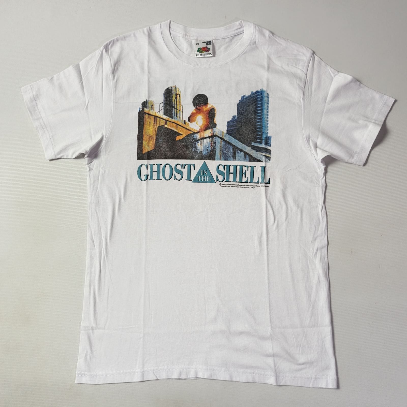Anime Ghost In The Shell Masamune Shirow White Fotl Tshirt Size L
