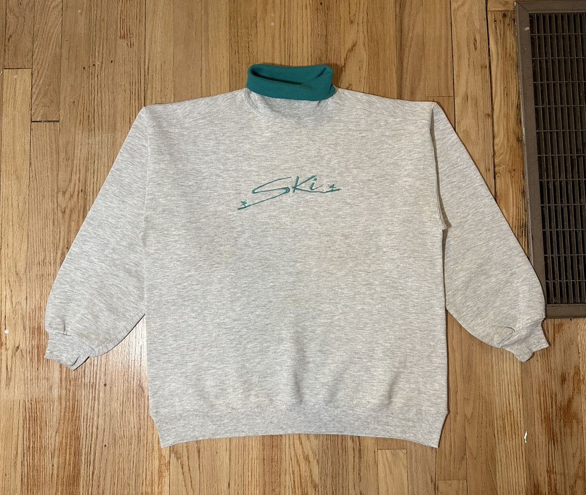 Vintage Jerzees Ski Turtleneck Sweatshirt 90s