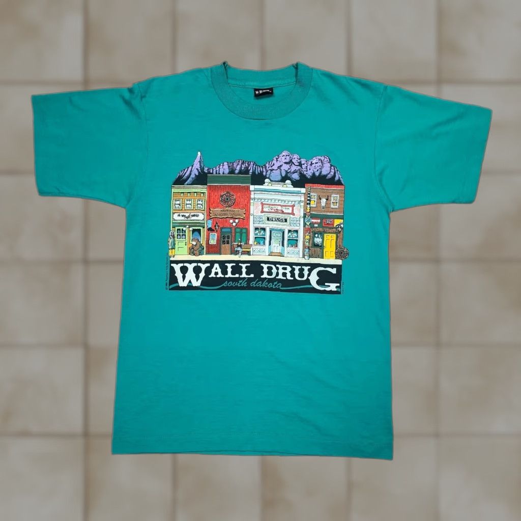Walls Vintage Wall Drug South Dakota T Shirt Turquoise Screen Stars Best M Mens Regular Short Sleeve