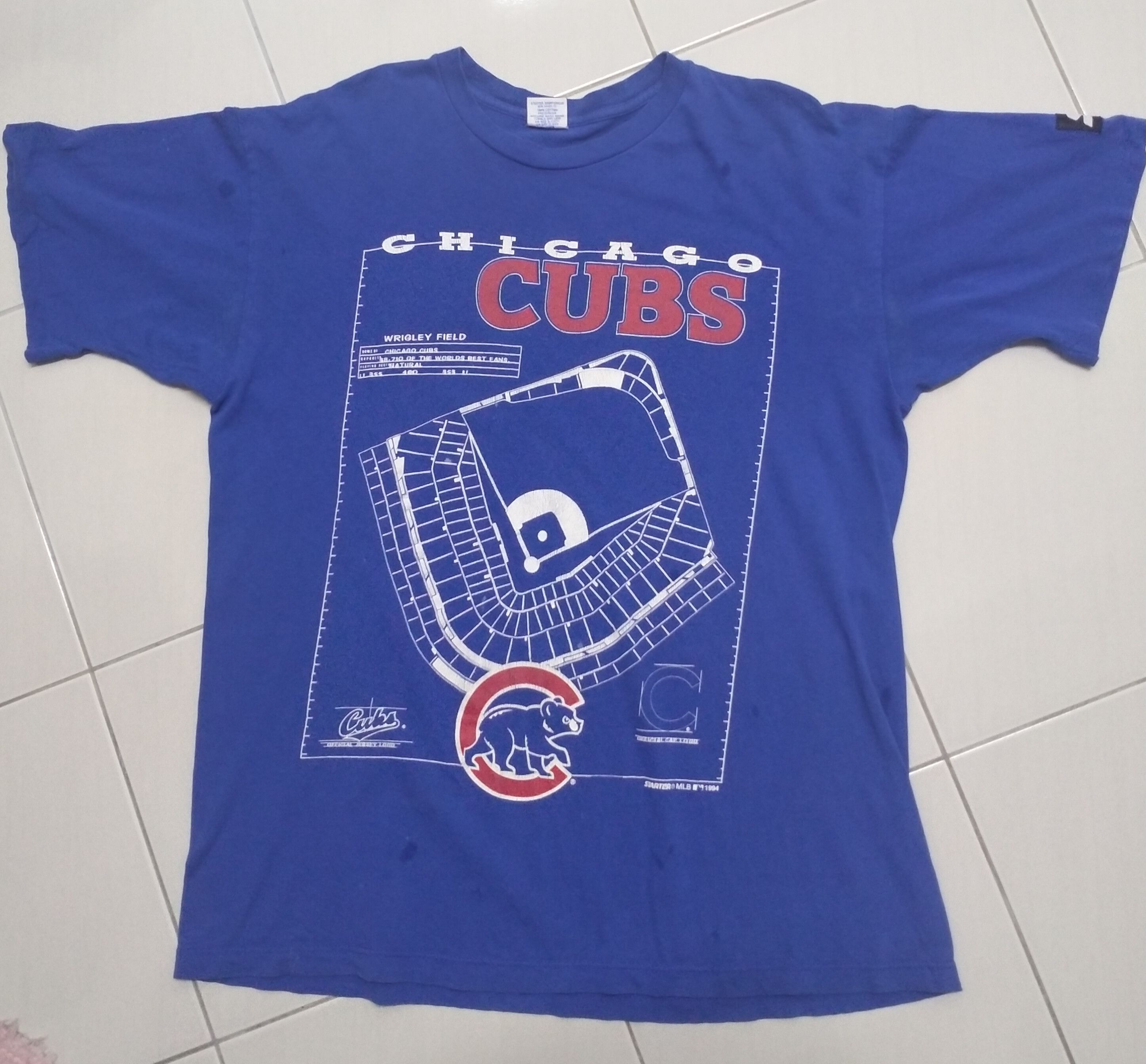 Vtg 90s Starter X Chicago Cubs Wringley Field Shirts