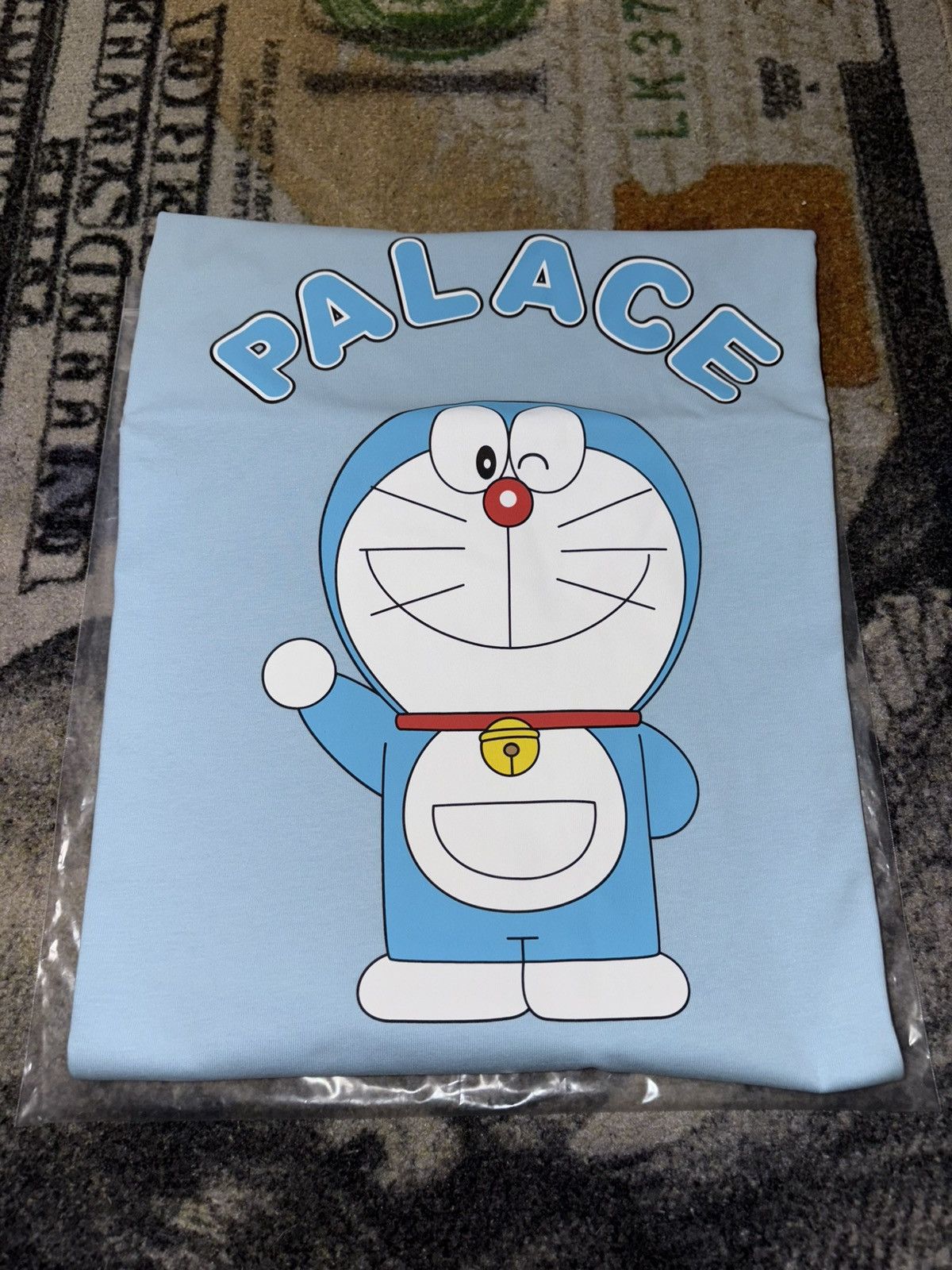 Palace Doraemon T Shirt Skyline Blue Hoodie, Sweatshirt | FlexRushtees.com