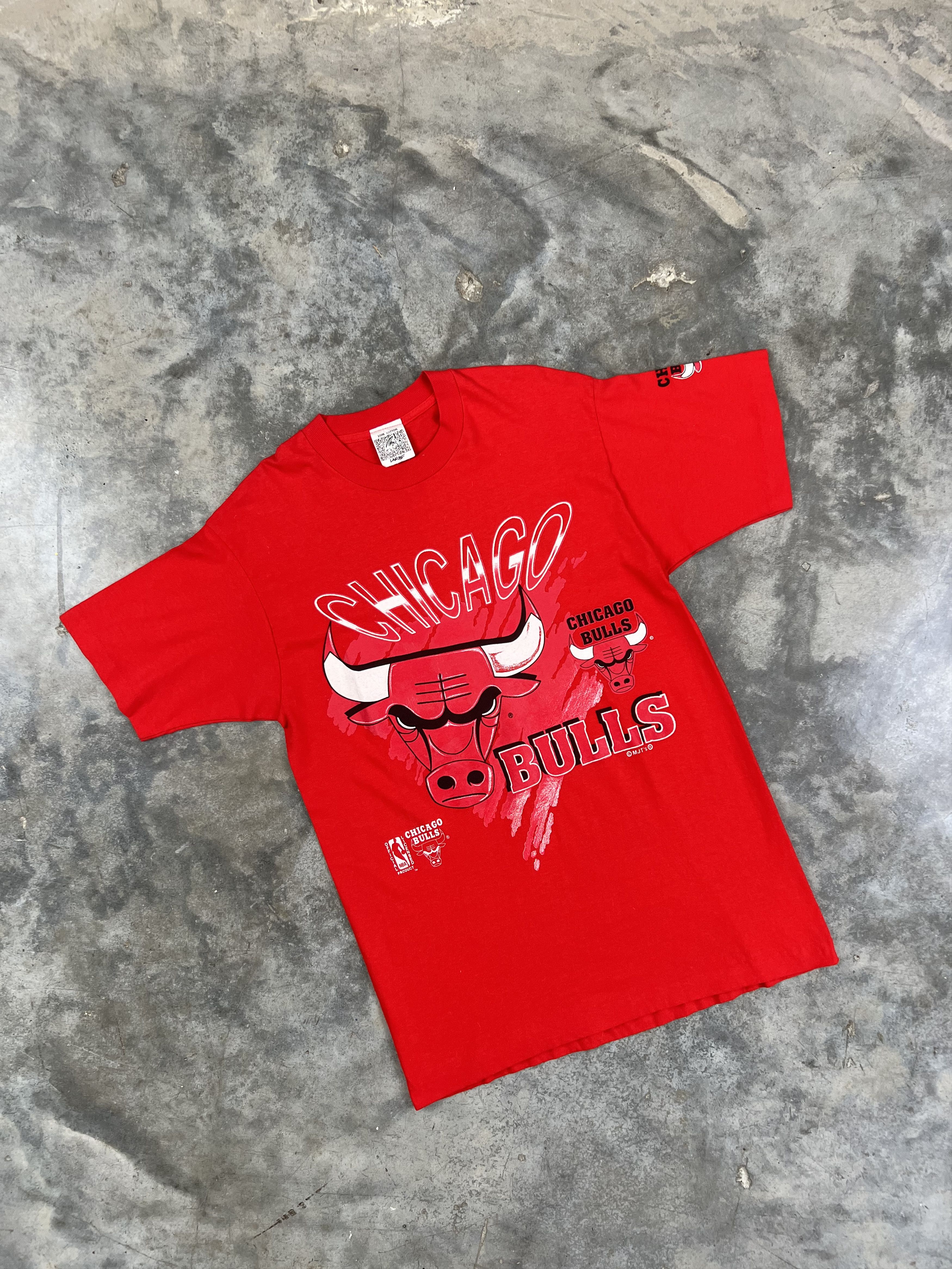 Vintage 90s Chicago Bulls Red Tee Large Nba Swoosh