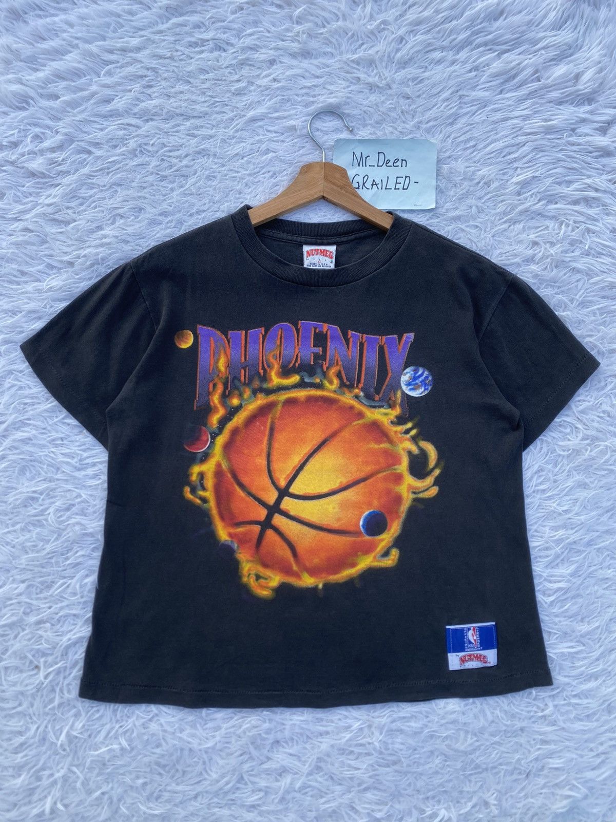 Nba Vtg 1993 Nutmeg Phoenix Suns Big Logo Fire Outer Space Tee