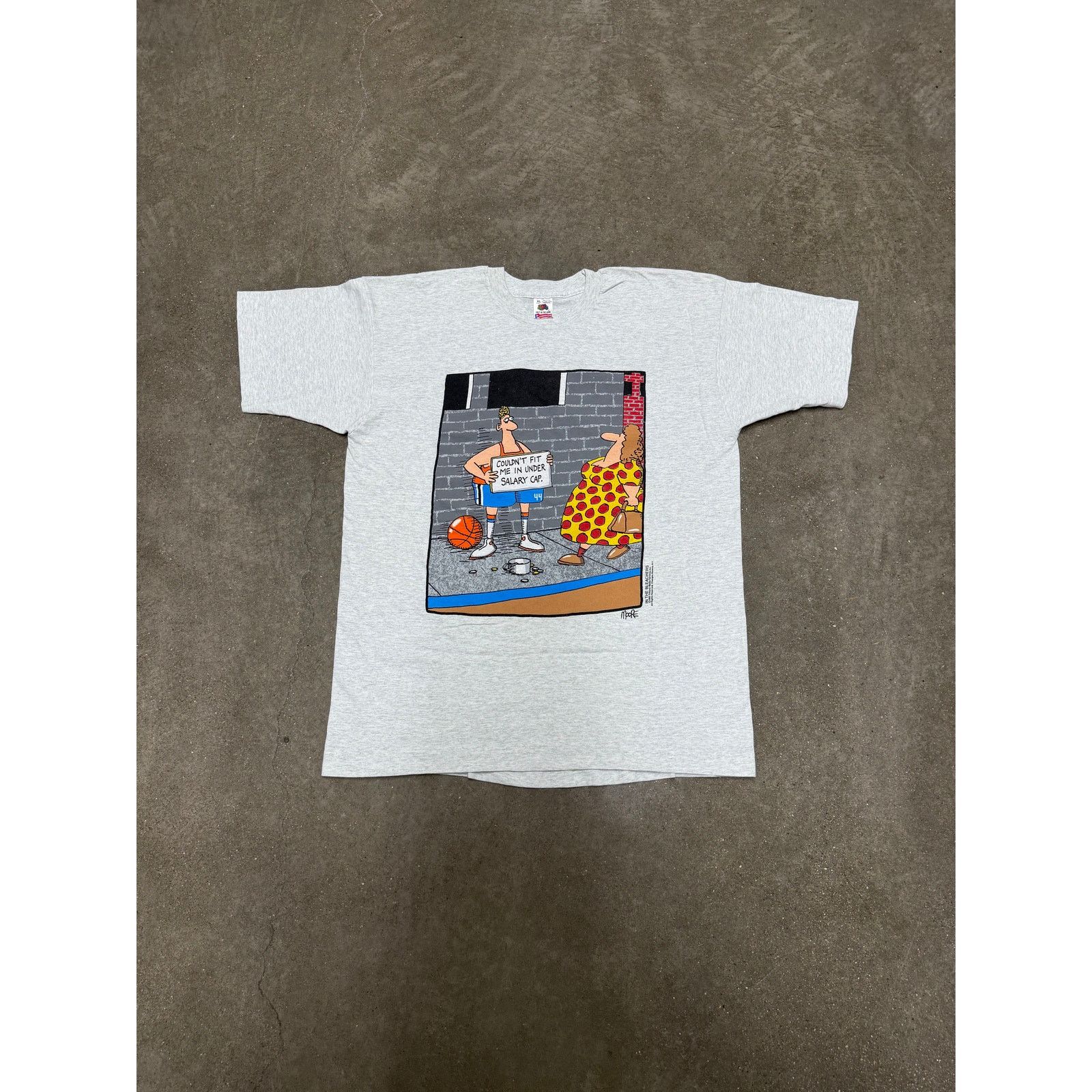 Vintage 1990 S In The Bleachers Basketball Comic T Shirt
