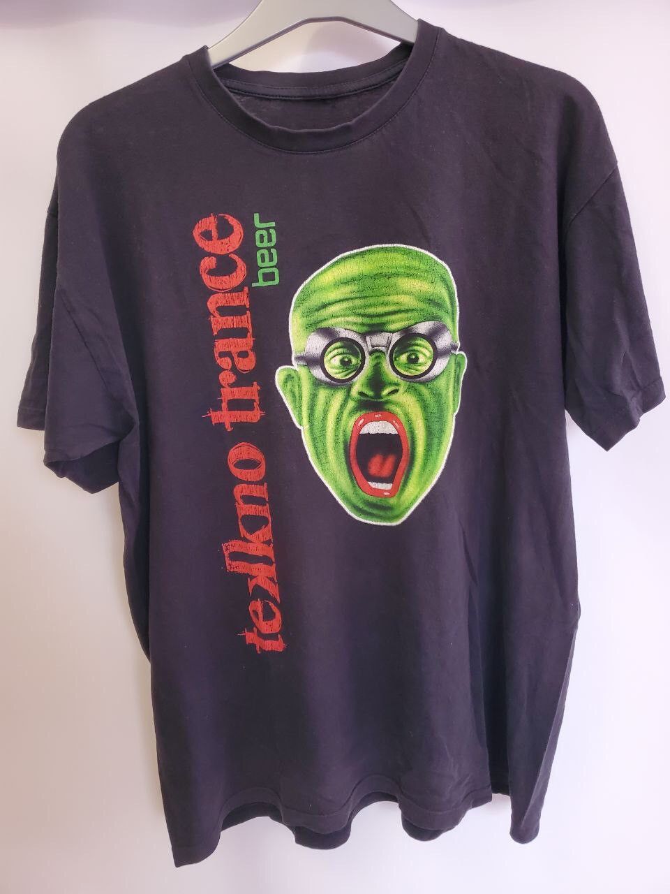 Vintage Genuine Tekkno Trance Beer Crazy T Shirt Rare Size L