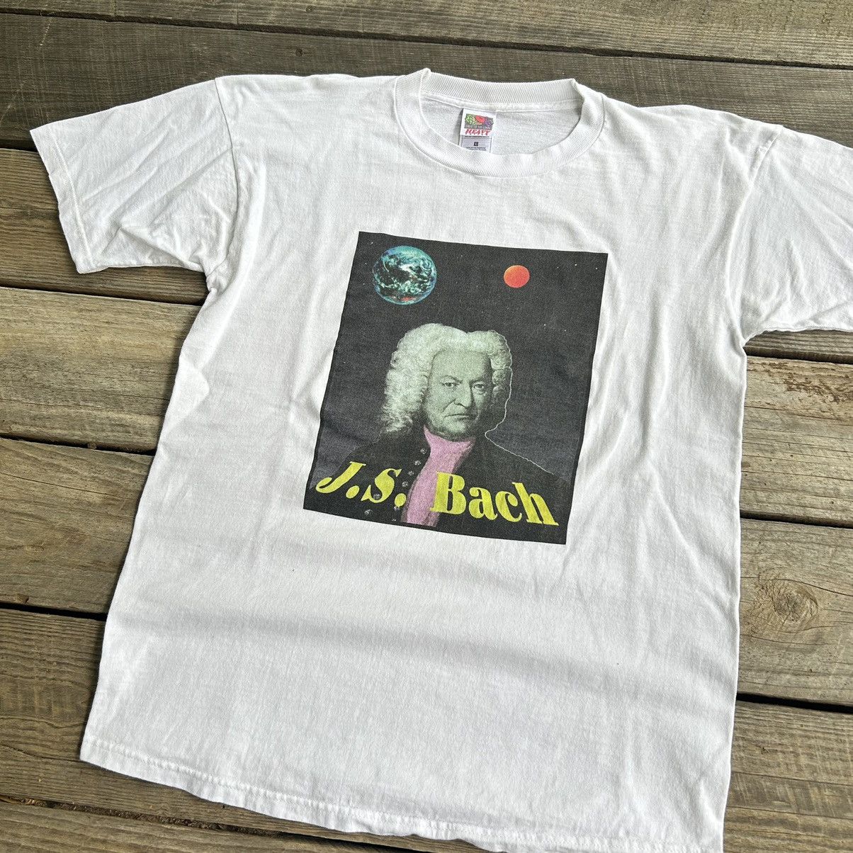 Vintage 90s J S Bach Portrait Trippy Space Art T Shirt