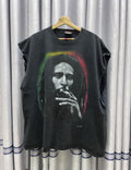 Marley Y2k Bob Marley Thrashed Faded Distressed Sleveless Band Tee Hoodie, Sweatshirt | FlexRushtees.com