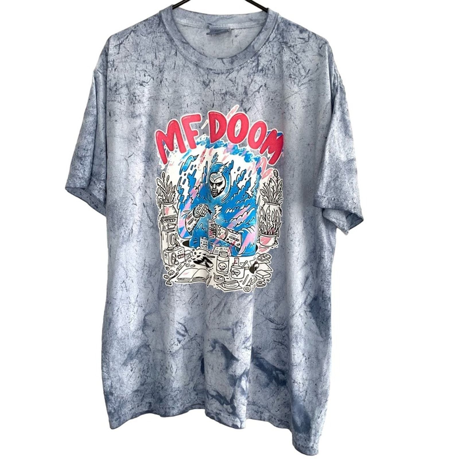 Comfort Colors Mf Doom Marble Blue Gray Mens Rap Tee Shirt Xl Nwot Rare