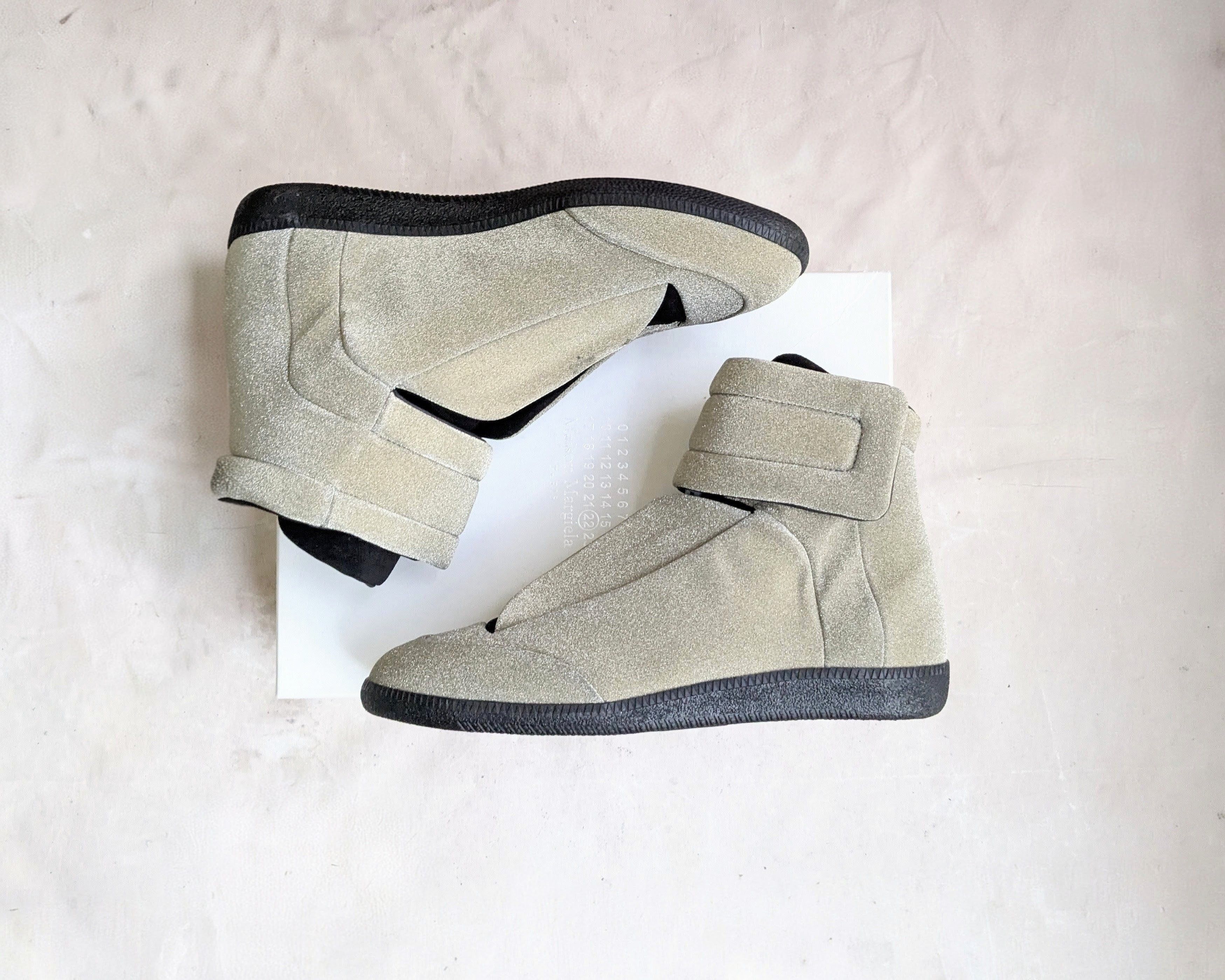 Maison Margiela Margiela Gat Future Glitter Silver Black High Tops 10 5 43 5